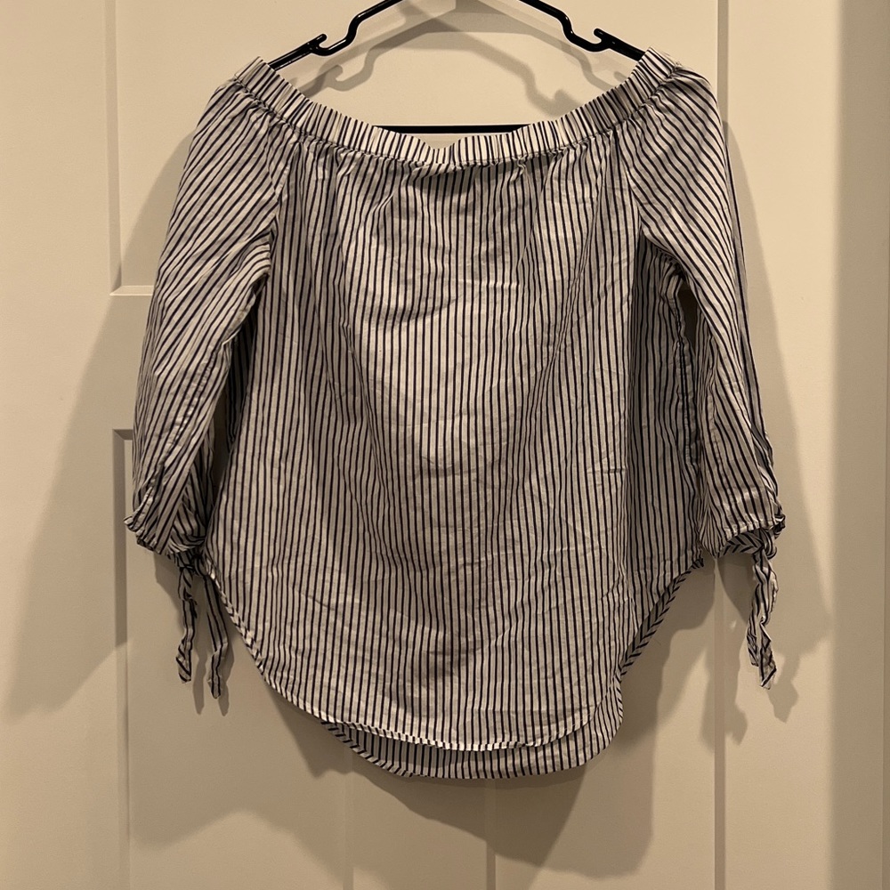 Striped off the shoulder top